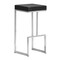 Modern Home Set of 2 Black and Stainless Steel Bar Stools